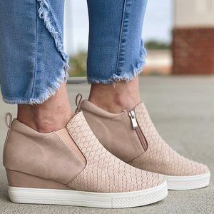 Jolimall Daily Comfy Wedge Viva Sneakers in Mauve Women's Size 9